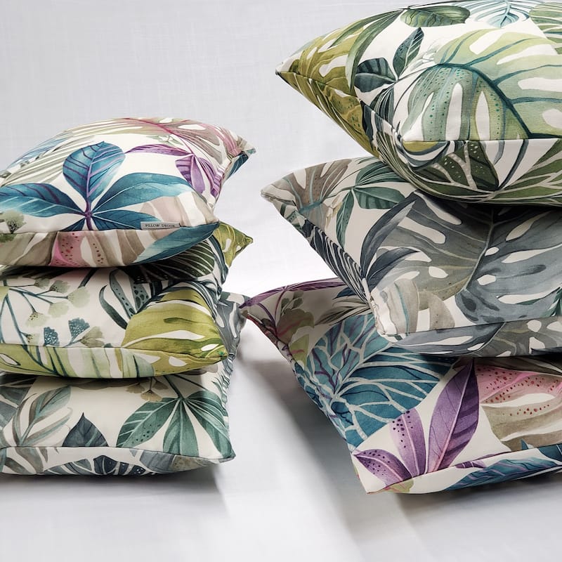 Thai Garden Leaf Throw Pillow