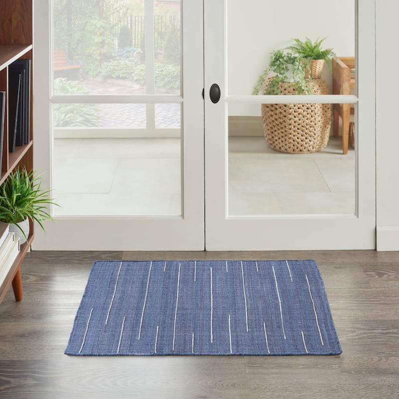 Nourison Interweave Indoor Solid Area Rug - 2' x 3' - Navy - Rectangle