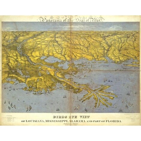 Shop Louisiana Mississippi Alabama And Part Of Florida 1861 By John Bachmann Maps Art Print Overstock 12212544
