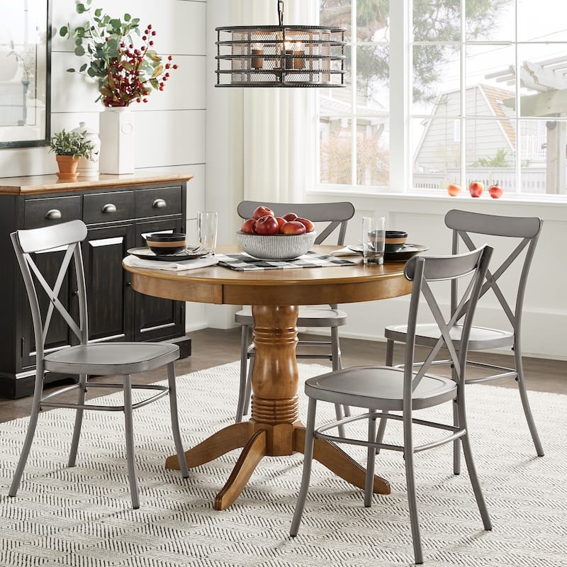 Wilmington II 42" 5-Piece Metal Chair Dining Set by iNSPIRE Q Classic