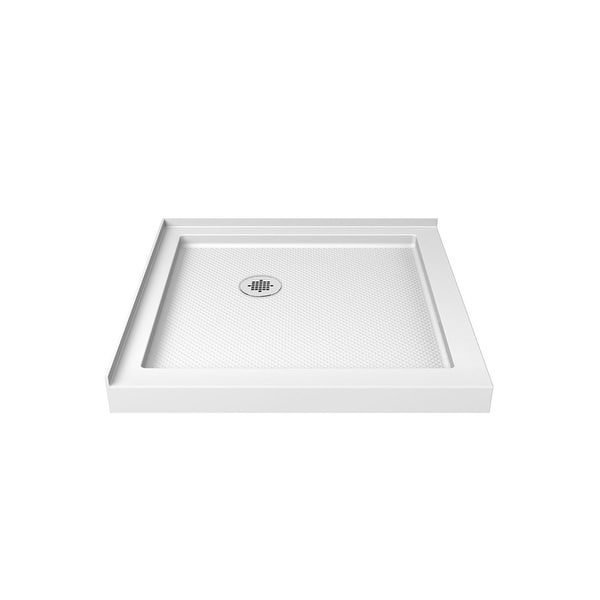 slide 2 of 15, DreamLine SlimLine 32 in. D x 32 in. W x 2 3/4 in. H Double Threshold Shower Base - 32" x 32"