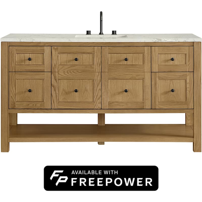 James Martin Vanities 330-V60S-FVSL Breckenridge 60" Free Standing - Light Natural Oak