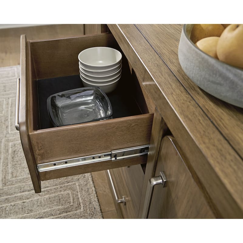 Signature Design by Ashley Cabalynn Light Brown Dining Server - 60.13" W x 18" D x 36" H