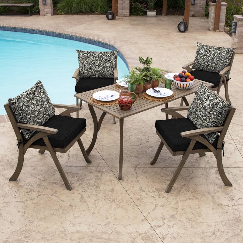 ARDEN Aurora Damask Outdoor 17 x 23 in. Pillow Back