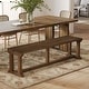 preview thumbnail 4 of 10, Solid Wood Dining Bench, 59" Entryway Bench Kitchen Table Seat for Dining/Living Room, Hallway,