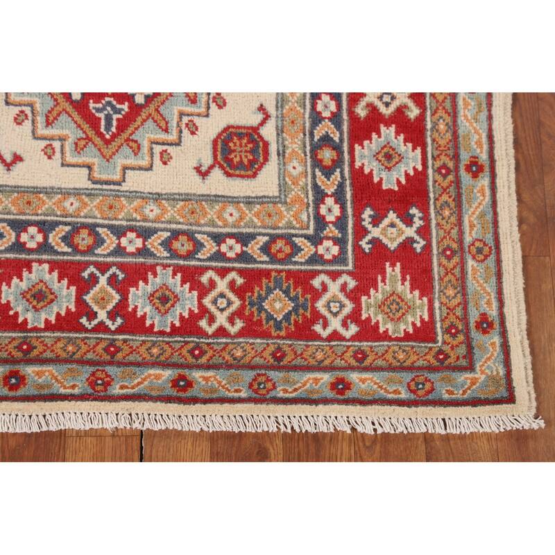 Kazak Accent Rug Hand-Knotted Traditional Beige Wool Carpet - 3'3" x 5'3"