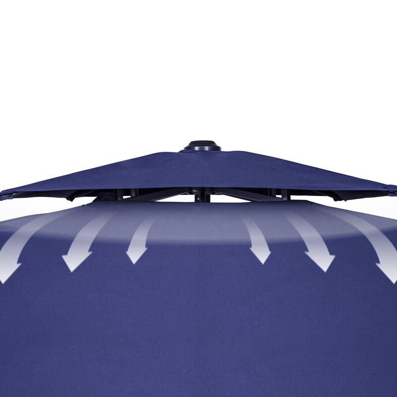 Pellebant 9 x 5 Ft Outdoor Double Top Market Umbrella