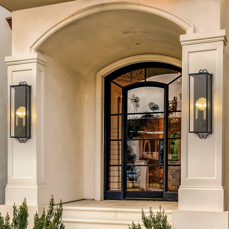 C Cattleya 35 inch Large Outdoor Wall Lantern with Seeded Glass