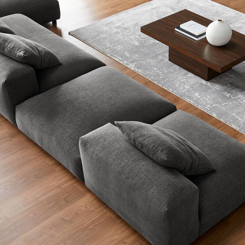 Solace 4-Piece Modular Upholstered Fabric Sectional Sofa