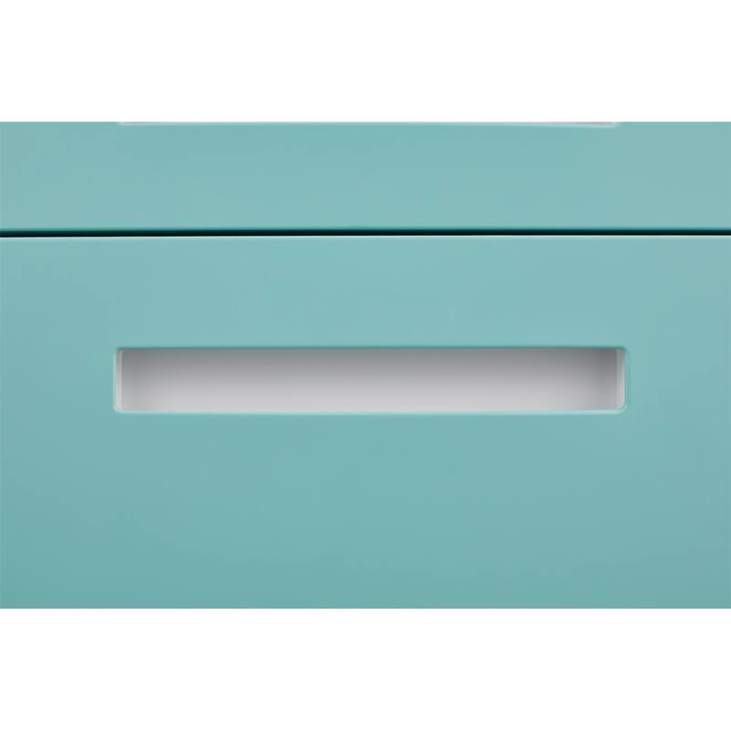 3-Drawer Locking Mobile File Cabinet with Wheels, Metal Home Office Storage Cabinet with Pencil Tray & Hanging Bars
