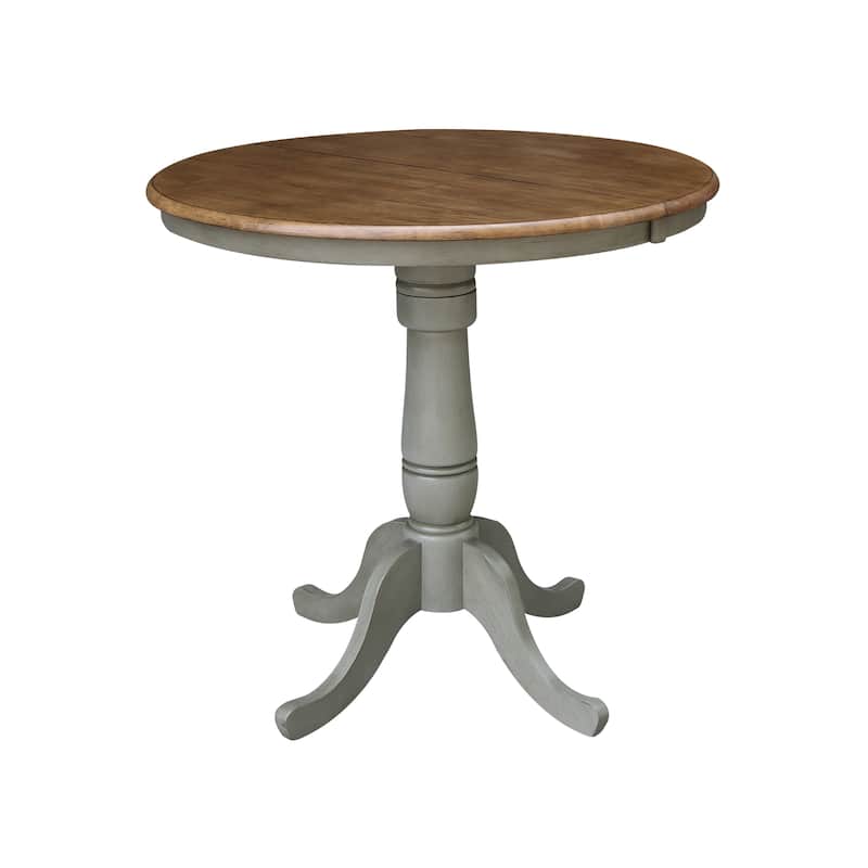 36" Round Extension Dining Table With 4 X-back Counter Height Stools - Set of 5 Pieces
