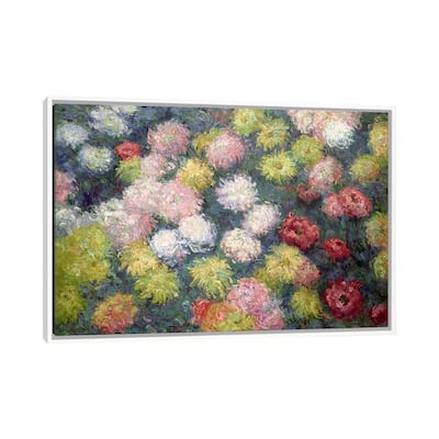 iCanvas "Chrysanthemums, 1897 " by Claude Monet Framed Canvas Print