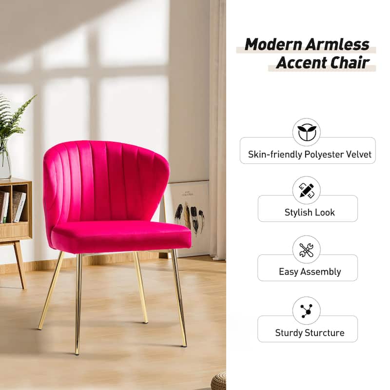 Barbara Side Chair with Metal Base Set of 4 by HULALA HOME