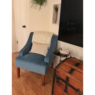 Shop HomePop Swoop Arm Accent Chair in Teal (Turquoise ...