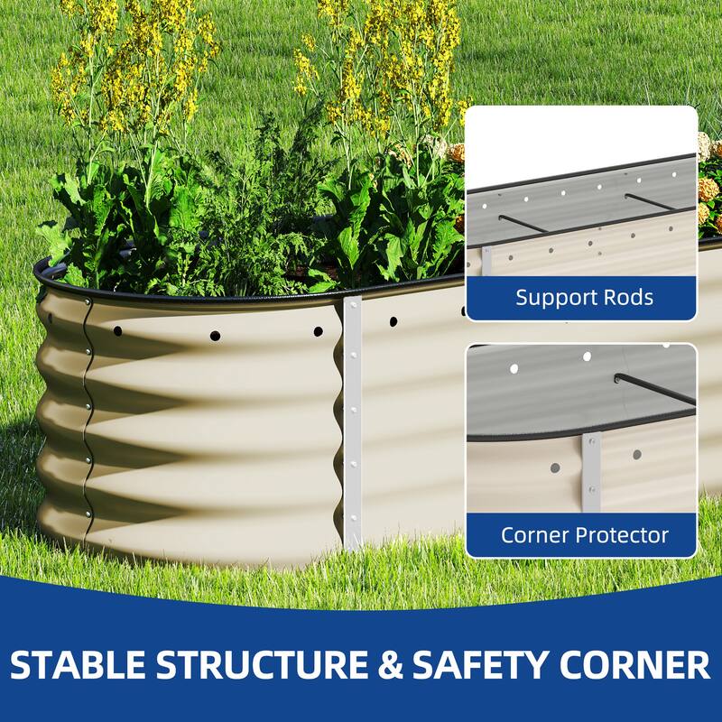 Moasis Oval Metal Outdoor Raised Garden Bed