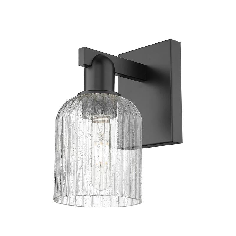 Innovations Lighting 716-1W-11-5 Bridal Veil Sconce Bridal Veil 11" - Matte Black / Seedy