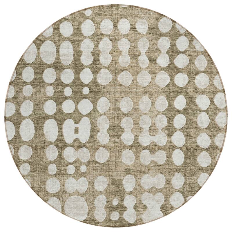 Machine Washable Indoor/ Outdoor Chantille Dots Abstract Rug