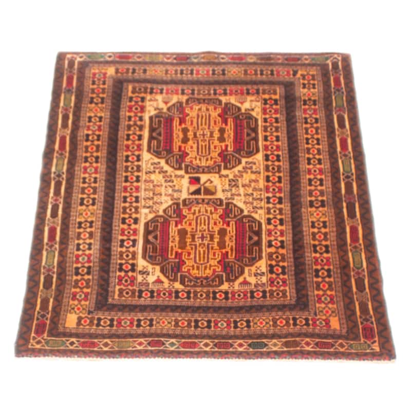 Teimani Orange Rug 2'10" x 4'5" - 2'10 x 4'5