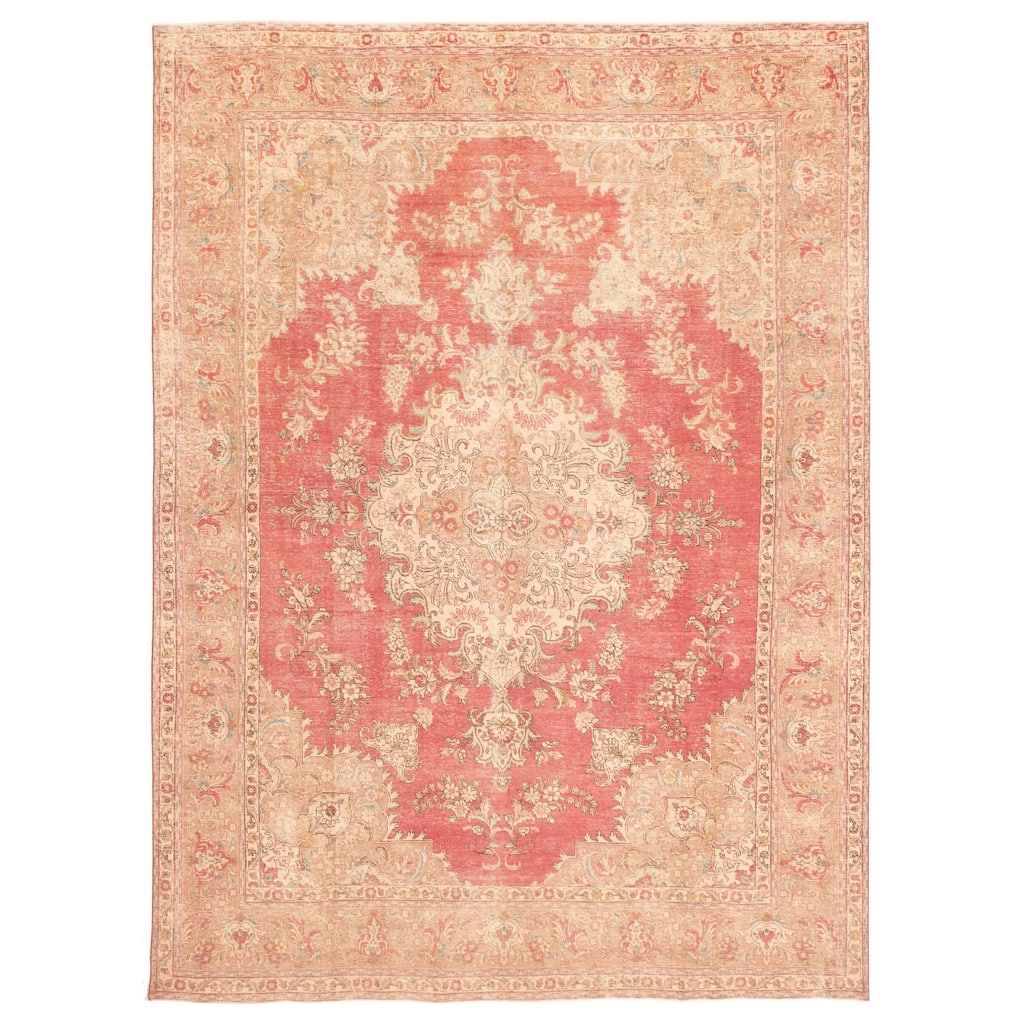 ECARPETGALLERY Hand-knotted Antalya Vintage Red Wool Rug - 9'6 x 12'9