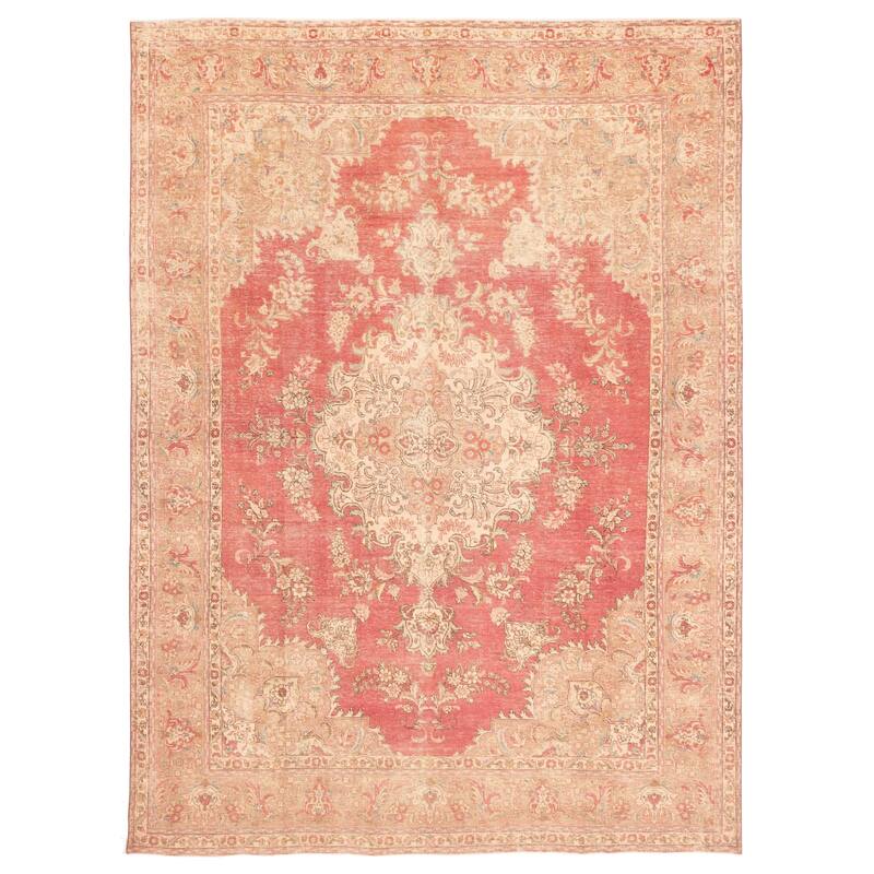ECARPETGALLERY Hand-knotted Antalya Vintage Red Wool Rug - 9'6 x 12'9