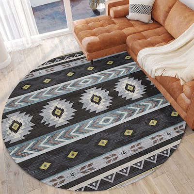 Indoor/ Outdoor Sonora Global Medallions Washable Rug