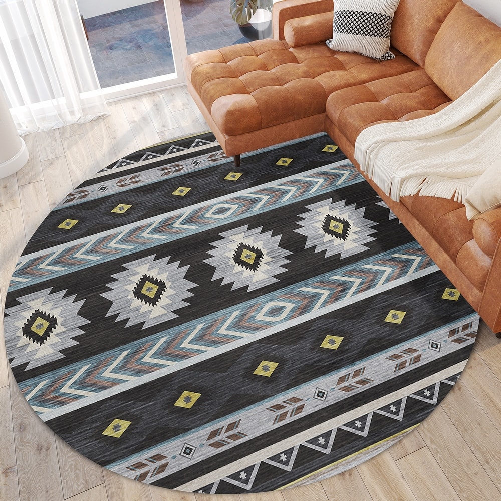 Indoor/ Outdoor Sonora Global Medallions Washable Rug