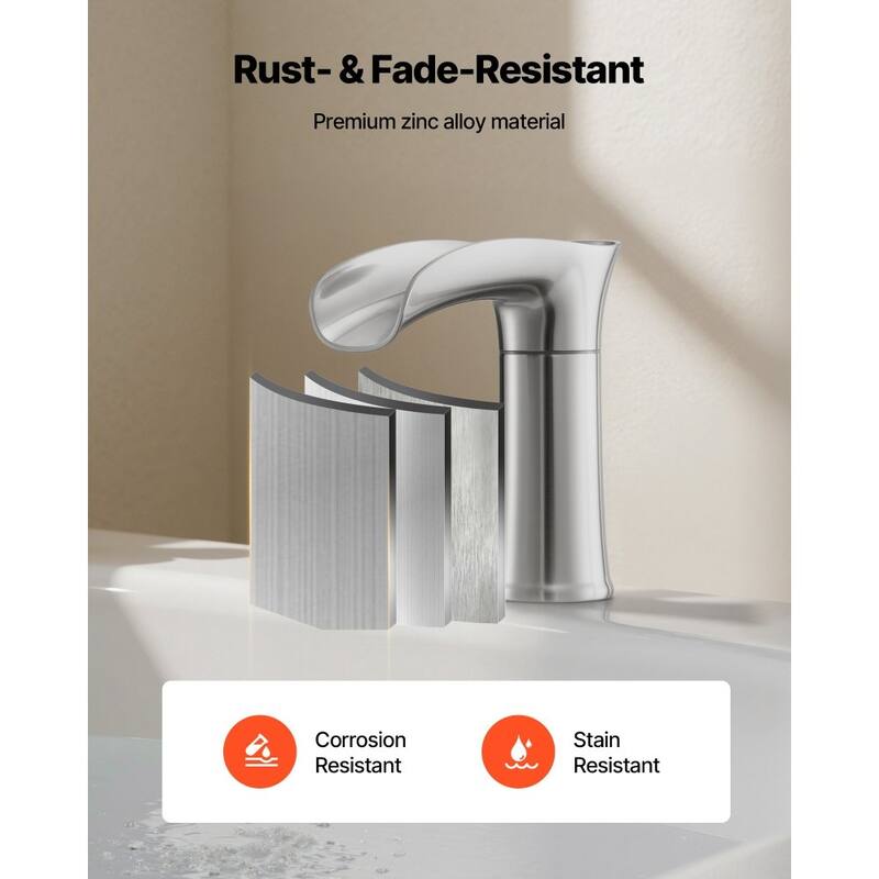 Zinc Alloy Deck Mount Roman Bathtub Faucet with Dual Handles and Drip-Free 3-Hole Installation - 6.30” x 2.24” x 8.86”