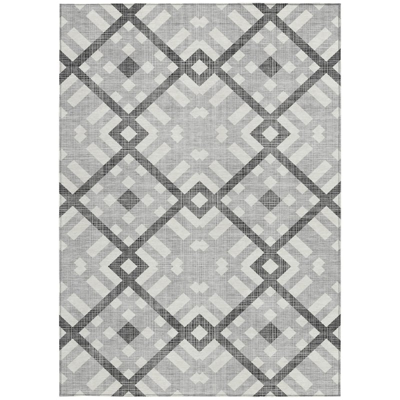 HomeRoots Geometric Transitional Rectangle Outdoor Rug