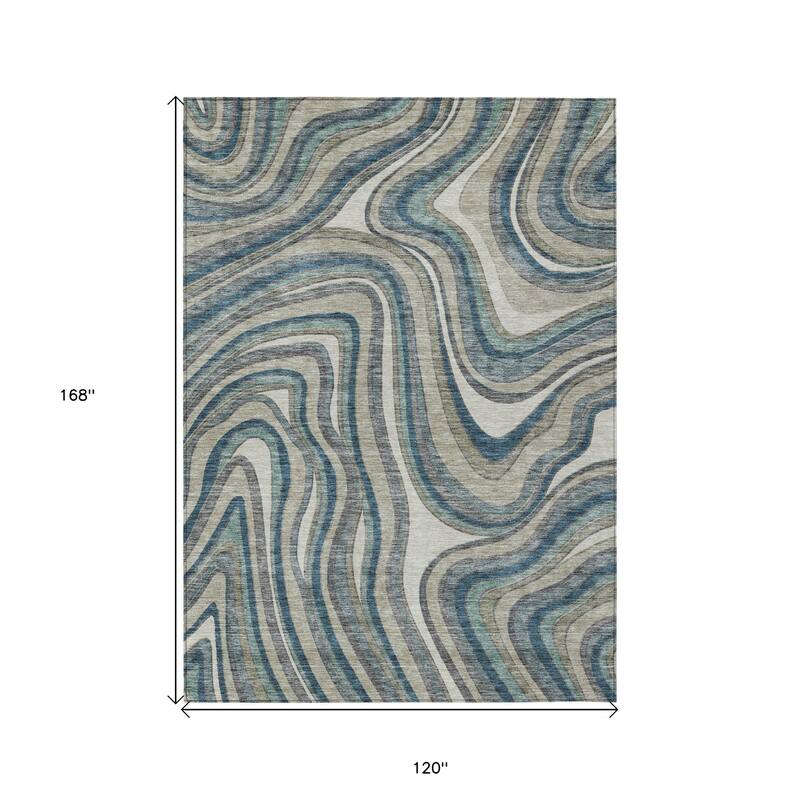 HomeRoots Abstract Transitional Rectangle Outdoor Rug