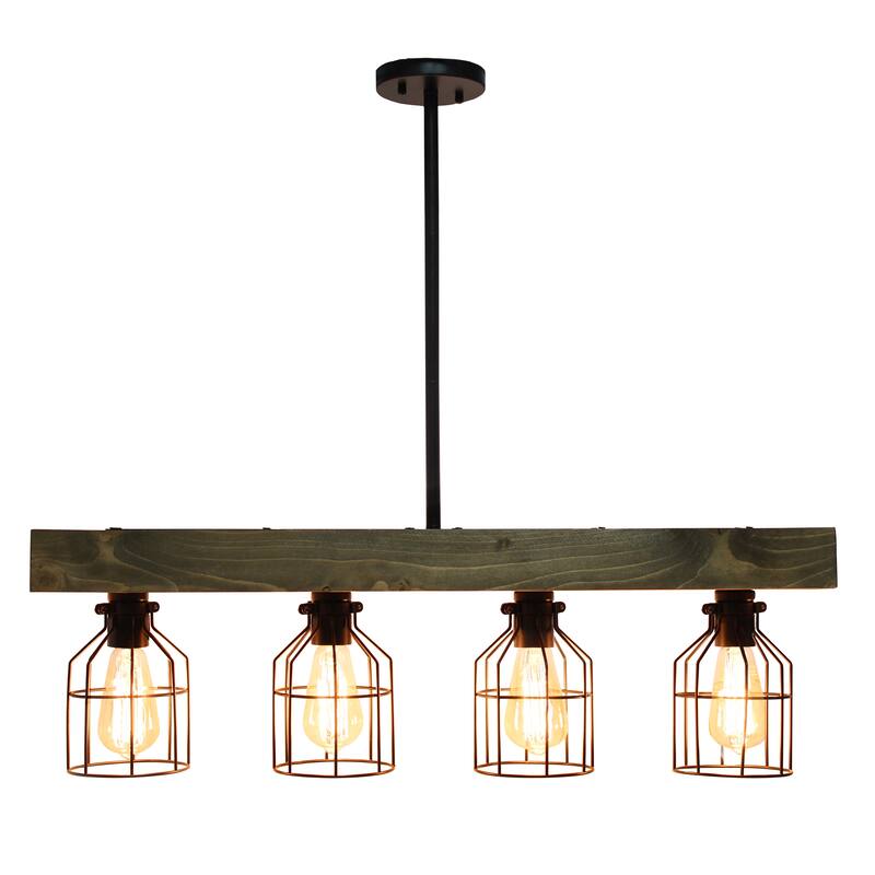 4 Light Rustic Cage Pendant