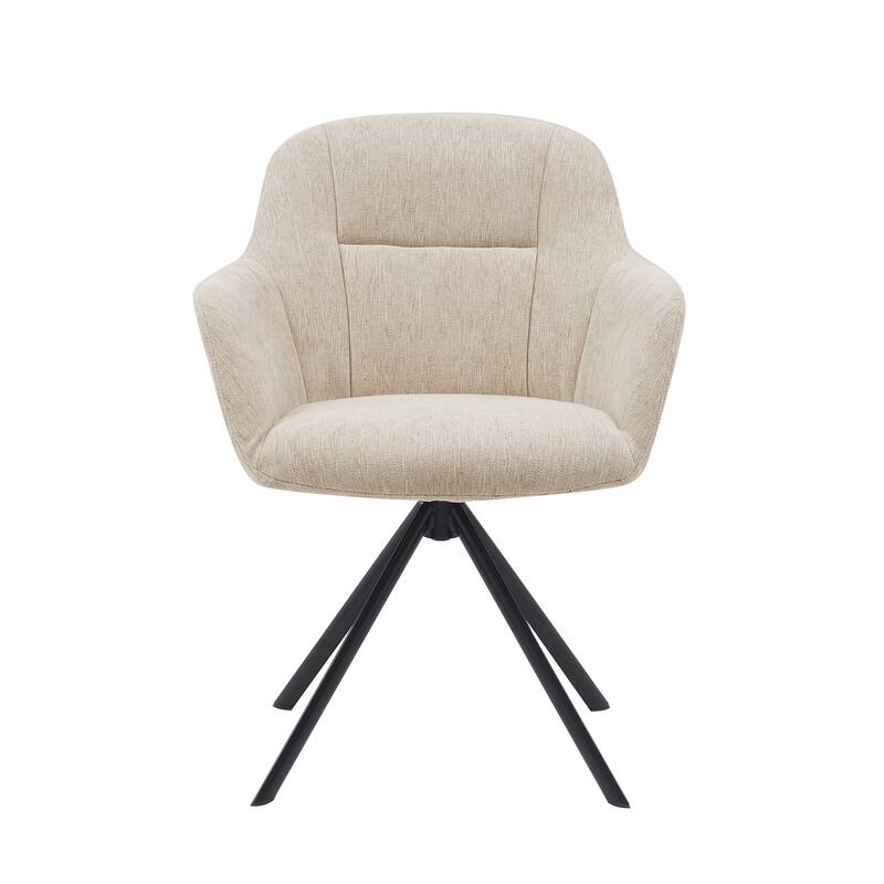 Porthos Home Sid Swivel Fabric Dining Chair with Steel Legs