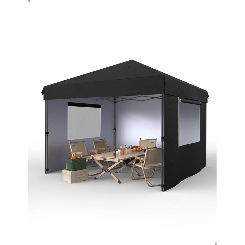 10x10 Ft Pop Up Canopy Tent Easy One Person Set-up, Instant Portable Shelter