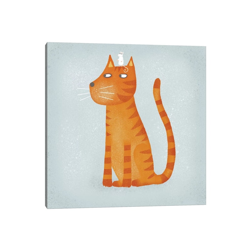 iCanvas "Ginger Cat With Mouse" by Nic Squirrell Canvas Print