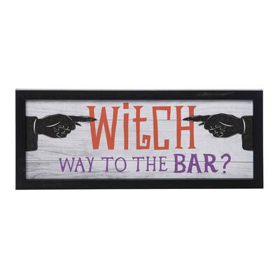 Transpac Wood 19.7 in. Multicolored Halloween Layered Witch Bar Wall Decor