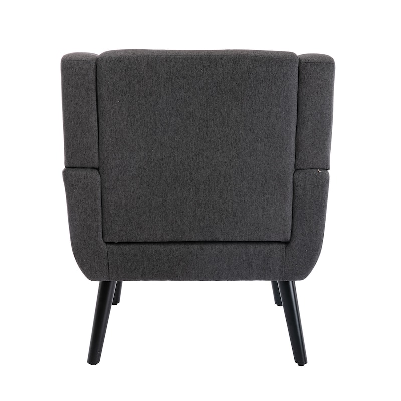 Modern Soft Linen Ergonomics Accent Chair Living Room Chair Bedroom Chair Home Chair With Black Legs