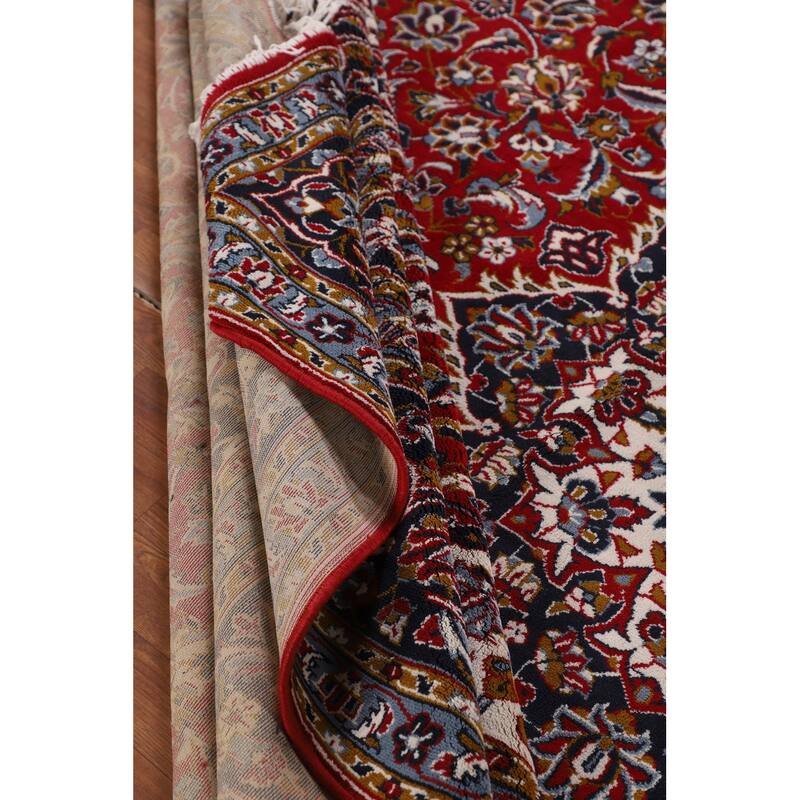Floral Red Kashan Turkish Area Rug Machine Made Carpet - 9'6" x 12'6"