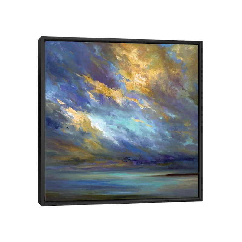iCanvas "Coastal Clouds XXX" by Sheila Finch Framed Canvas Print - Black - 18x18