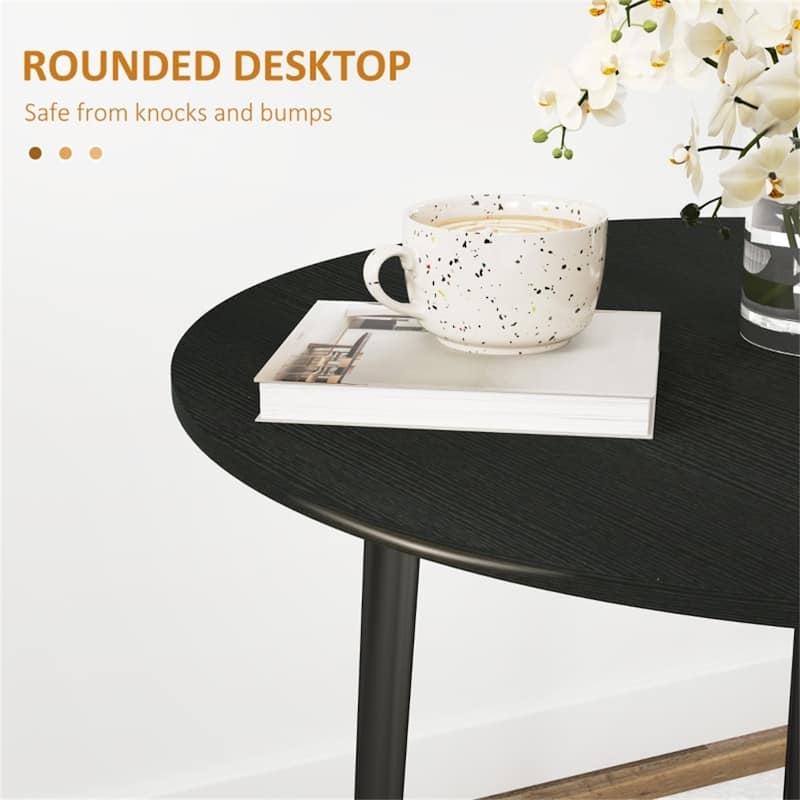 Adjustable Folding Dining Table for Four with Drop Leaf Design Pine Wood and Particleboard - 35" Dia. x 28.9" H