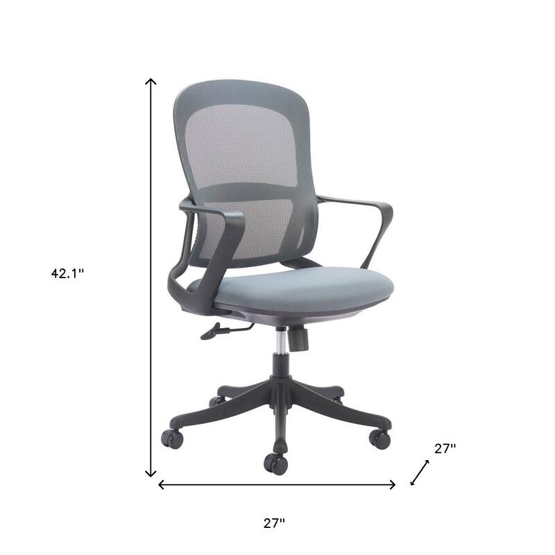 Gray and Black Adjustable Height Swivel Rolling Office Chair