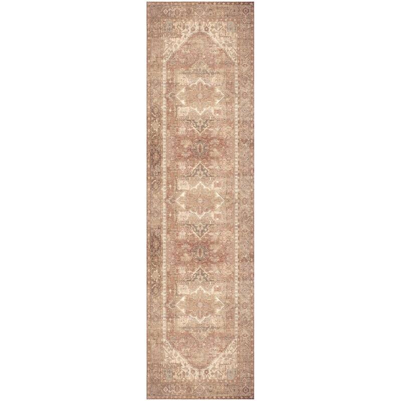 Nourison Vintage Washables Indoor only Gold Persian Area Rug - 2'2" x 8' - Gold