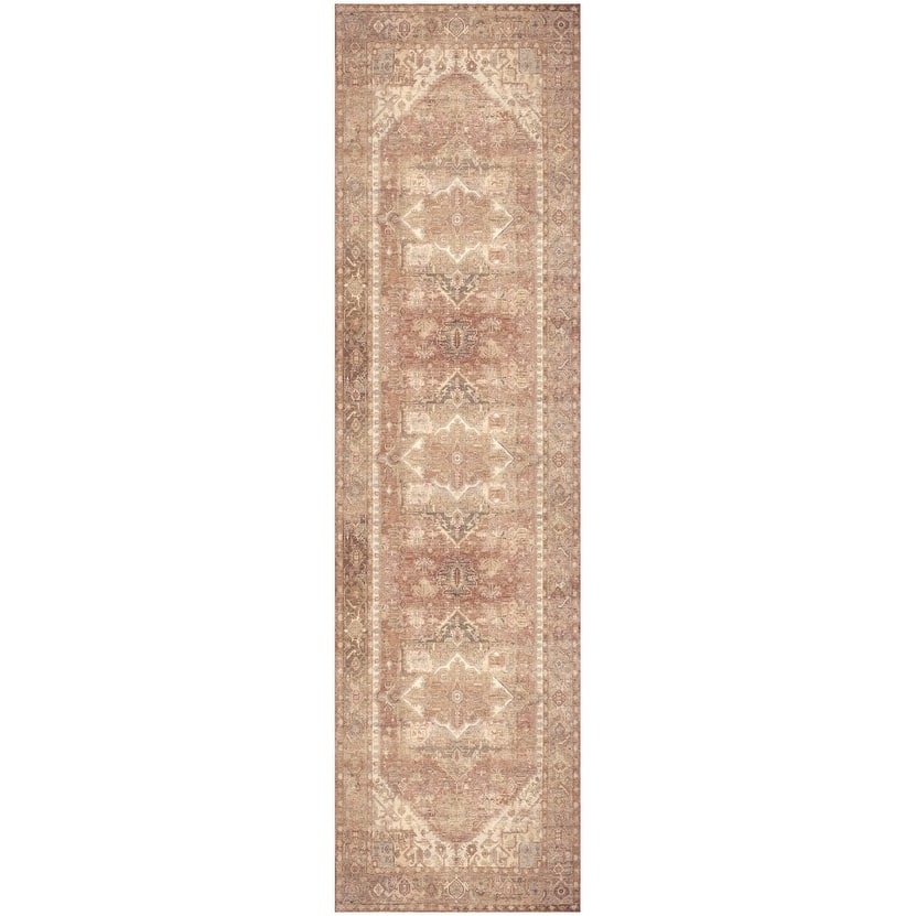 Nourison Vintage Washables Indoor only Gold Persian Area Rug