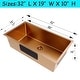 preview thumbnail 16 of 47, CB HOME Gold Kitchen Sink, 32" Rose Gold Undermount Kitchen Sink, Black Single Bowl Stainless Steel Kitchen Sink 16 Gauge