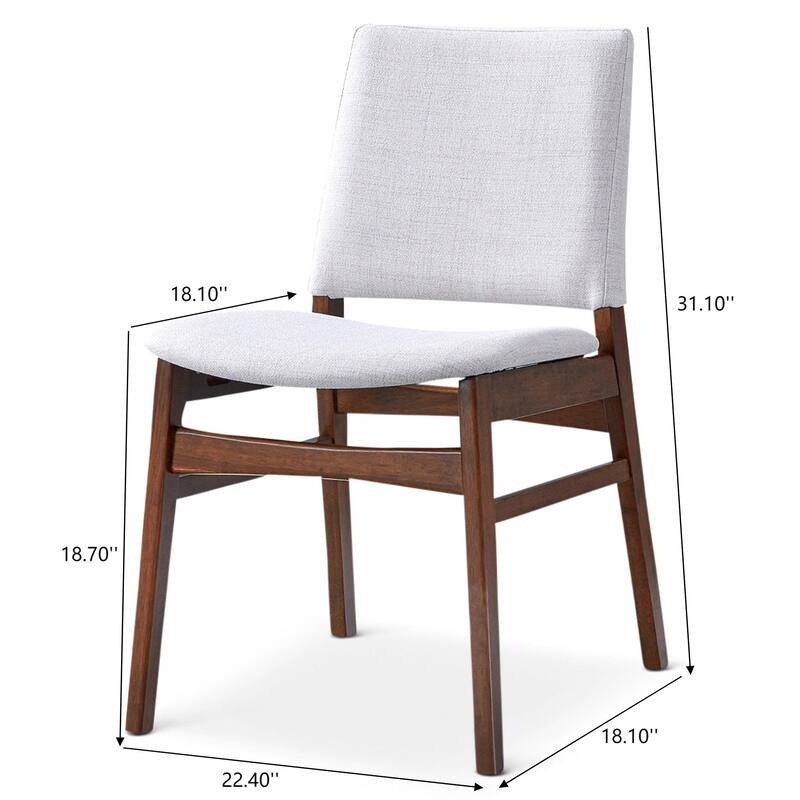 GDFStudio - Gusto Modern Fabric Dining Chair with Solid Wood Frame & Mid-Century Silhouette, Set of 2 - 31"
