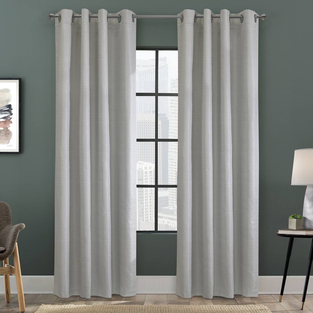 Thermalplus Solstice Blackout Insulated Energy Saving Contemporary Styled Grommet Top Curtain, 52" x 95", color Oyster