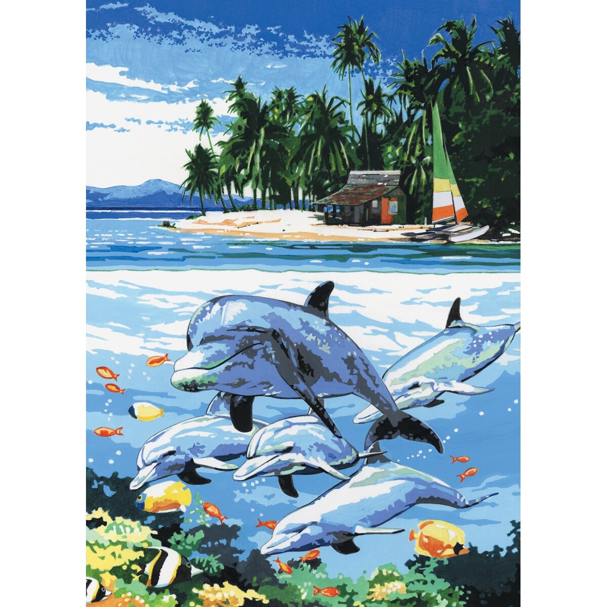 Shop Paint By Number Kit Artist Canvas Series 9 X12 Dolphin Isla Dolphin Island Overstock 17255458