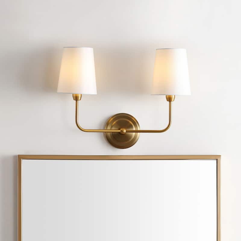 SAFAVIEH Lighting Ezra 2-light Wall Sconce - 17.5"x7"x13.5"
