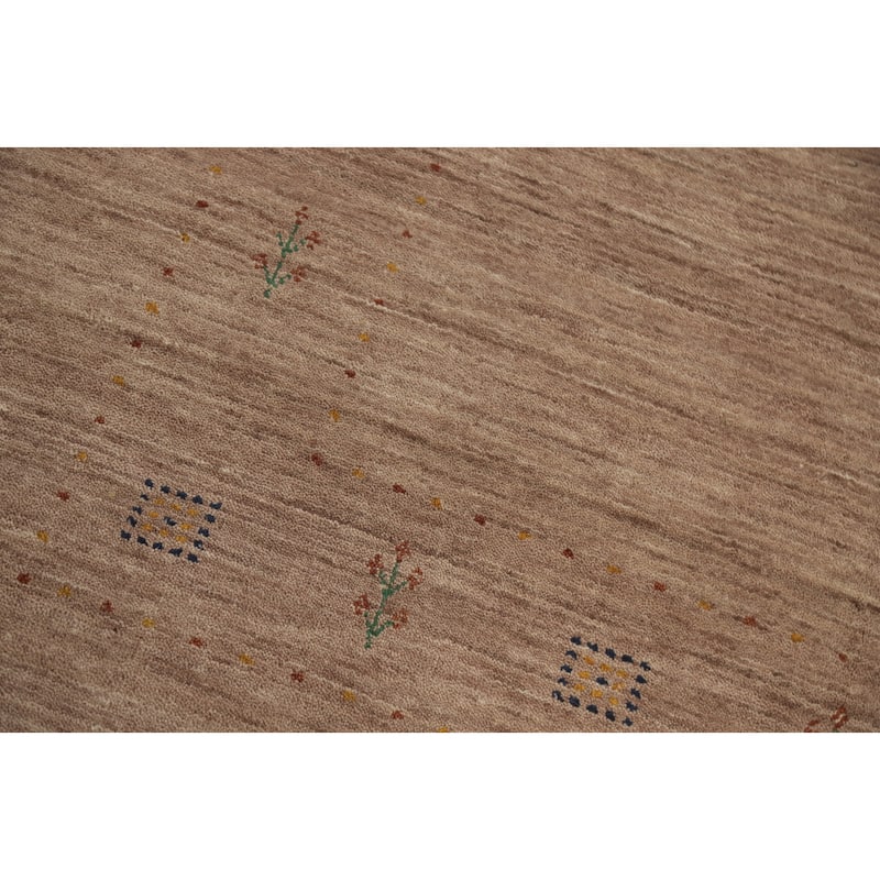 Tribal Gabbeh Oriental Area Rug , Handmade Brown Wool Carpet - 7' 10'' X 5' 0''