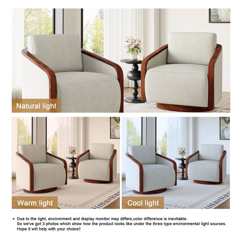 Modern Upholstered Swivel Accent Chair Set of 2