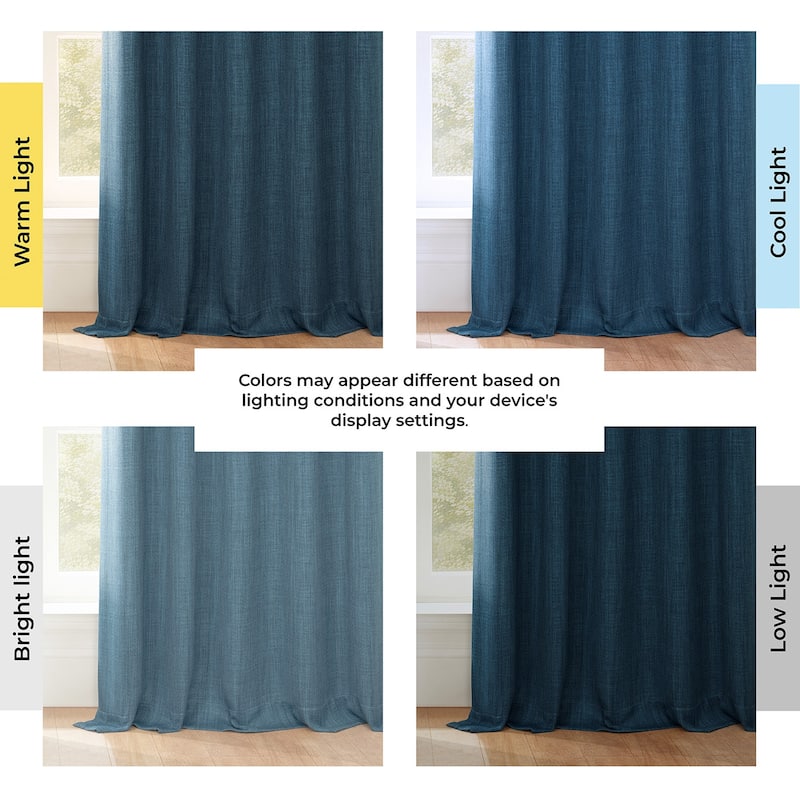 Exclusive Fabrics Textured Faux Linen Extra Wide Curtains Rod Pocket Single Panel (1 Panel)