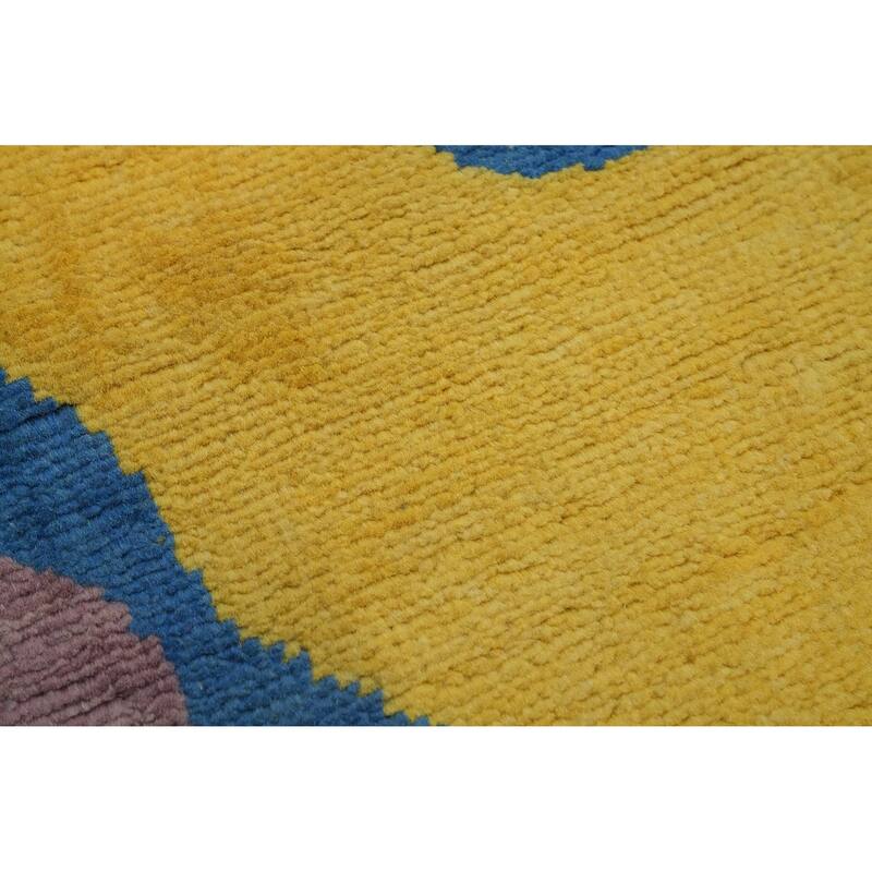 Hand Knotted Oriental 100% Wool Carpet Traditional Floral Navy Blue & Blues Art Deco Area Rug - 8' 0'' X 5' 3''